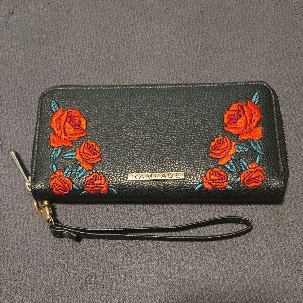 Rampage Black and Red Floral Wallet